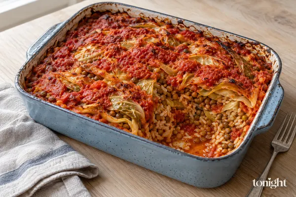 Linsenauflauf mit Kohlrouladen-Geschmack