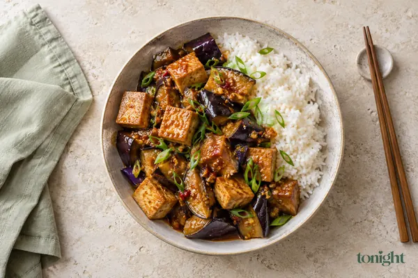 Aubergine und Tofu nach chinesischer Art