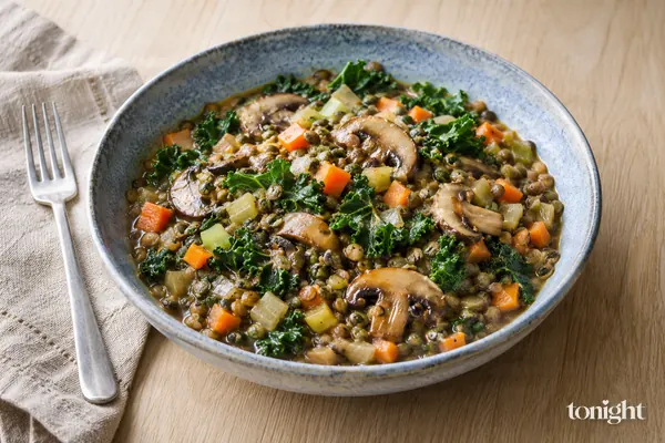Green Lentils & Mushrooms with Kale