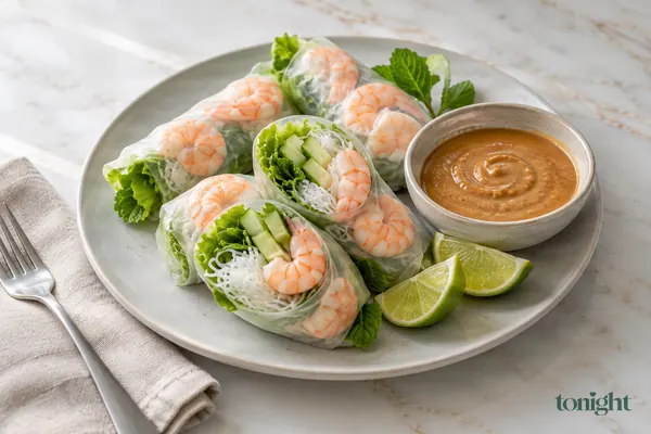 Shrimp-Dinnerrollen aus Reispapier