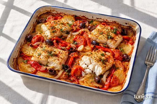 Gebackener Kabeljau mit Kartoffeln
