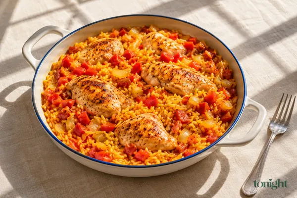 Hähnchen mit Safranreis nach spanischer Art